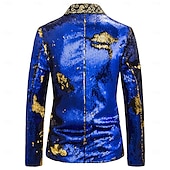 baratos Tops-blazer disco 1980s 2 cores brilhante lantejoulas smoking ajuste fino lapela colarinho ternos carnaval traje masculino adulto halloween carnaval festa de casamento clube smoking