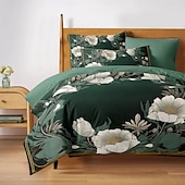 baratos 100% algodão-Conjunto de capa de edredom com padrão floral, conjunto de edredom estampado, conjuntos de cama de algodão com fronha envelope, decoração de quarto, capa de edredom king queen