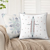 cheap Vintage Style-Vintage Decorative Toss Pillows Cover 1PC Vintage Ethiopian Cross Print Soft Square Couch Cushion Case Pillowcase for Bedroom Livingroom Sofa Chair