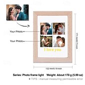 お買い得  結婚祝い-パーソナライズされたアクリルカップルナイトライト、写真をカスタマイズできるライトアップフォトフレーム。バレンタイン、結婚記念日のギフト、恋人にぴったり。1個