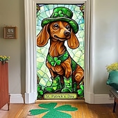 Недорогие Праздничные гобелены-День святого патрика украшения на дверь дверные чехлы трилистники золотые украшения на дверь гобелен на удачу дверной занавес украшение на задний план для внутренней/наружной двери баннер для входной