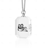 ieftine Ziua Mamei-Colier foto cristal personalizat cadou personalizat pentru mamă - Pandantiv în formă de inimă cu poză gravată laser 2D cadou de nuntă cea mai bună idee de cadou bijuterie pentru soție sau prietenă