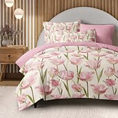 economico 100% cotone-set copripiumino floreale set di modelli di piante tropicali in cotone morbido set di biancheria da letto di lusso in 3 pezzi regalo per la festa della mamma decorazioni per la casa copripiumino matrimoniale king size queen size