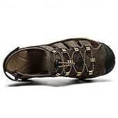 voordelige Buitensandalen-Heren outdoor wandelsandalen - ademend gesloten teenontwerp, verstelbare vetersluitingen, antislipzool, comfortabele zomerschoenen voor trekking en kamperen