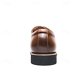 abordables Officiel-chaussures habillées à lacets en similicuir marron classiques pour hommes – chaussures formelles élégantes pour les affaires et les occasions spéciales