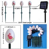 levne Velikonoční světla-5m solární velikonoční zásuvný světelný řetězec na zemní velikonoční vejce - 20 LED pro ozdobu nádvoří, zahrady a trávníku