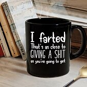 economico Tazze e tazzine-tazza da caffè divertente lettere grafiche nere designer quotidiano tazza retrò vintage regalo per la festa del papà in ceramica 1,2 oz/330 ml