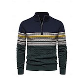 billiga Herrgolfkläder-Herr Tröja Vit Mörk marin Marinblå Långärmad Överdelar Golfkläder Kläder Outfits Bär kläder