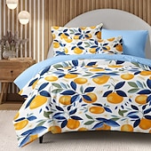 baratos 100% algodão-100% algodão conjunto de capa de edredão conjunto de padrão laranja conjunto de capa de edredom conjunto de cama macio 2/3 peças conjunto de cama de luxo decoração de casa presente rei rainha capa de