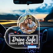preiswerte Geschenke-Personalisierter Auto-Foto-Ornament das beste Geschenk für Papa Acryl-Rückspiegel-Zubehör Hochzeit Jubiläum Vatertag Muttertag Ich liebe dich Geschenk