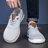 cheap Men&#039;s Sneakers-Men&#039;s Lightweight Barefoot Shoes Knit Sneakers - Breathable Casual Shoes with Lace-Up Design for Walking, Travel and Daily Wear