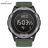 cheap Digital Watches-NORTH EDGE Men Digital Watch Outdoor Sports Compass Stopwatch Alarm Clock Date Nylon Strap Watch