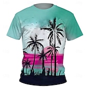 voordelige Jongens 3D Visie &amp; Geometrie-Jongens 3D Grafisch Kokosnootboom T-shirt Korte mouw Zomer Lente Modieus Basic Kinderen 4-12 jaar Strakke ronde hals Buiten Casual Dagelijks Normale pasvorm
