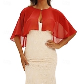 cheap Wedding Guest Wraps-Baoqiya Capelets for women Chiffon Cape Soft Shawls and Wraps Wedding Capes 1920s flapper Cover Up