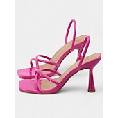 abordables Bal de promo-sandales à talons beiges à lanières et bout carré – talons hauts minimalistes pour femmes pour l&#039;été et les occasions formelles de bal
