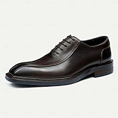 cheap Classic Dress Shoes-Men's Premium Cowhide Leather Oxford Shoes - Formal Business Dress Footwear with Hand-Stitched Detailing, Ideal for Weddings, Office and Formal Events