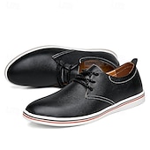 cheap Semi-Formal-Men&#039;s Casual Lace-Up Shoes – Vibrant Faux Leather Upper, Lightweight Design, Non-Slip Sole, Perfect for Everyday Wear and Summer Outings