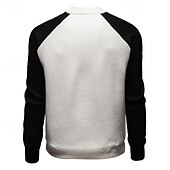 preiswerte Lässige Jacken-Herren übergangsjacke Collegejacke Täglich Tasche Ganzjahres Farbblock Mode Stehkragen Regulär Schwarz Weiß Grau Jacken