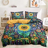 economico 100% cotone-set copripiumino floreale botanico - include copripiumino e federe - design elegante e ispirato alla natura - tessuto morbido e confortevole - perfetto per l&#039;arredamento della camera da letto