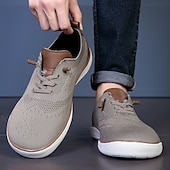 cheap Men&#039;s Sneakers-Men&#039;s Lightweight Barefoot Shoes Knit Sneakers - Breathable Casual Shoes with Lace-Up Design for Walking, Travel and Daily Wear
