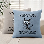 cheap Quotes&amp;Saying Style-Funny Cat Decorative Toss Pillows Cover 1PC Soft Square Couch Cushion Case Pillowcase for Bedroom Livingroom Sofa Chair