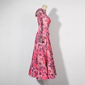 billige Ballroomkjoler-Ballroom-dans Kjole Printer Ren Farge Tvinning Dame Ytelse Fest Langermet Chiffon Netting Issilke (syntetisk)