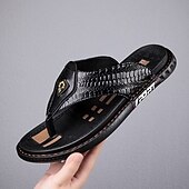 رخيصةأون صنادل غير رسمية-شبشب رجالي بنمط تمساح - نعل متين، تصميم فاخر، مثالي للشاطئ وحمام السباحة والملابس الكاجوال الصيفية