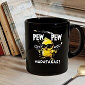 Недорогие Кружки и чашки-кружка для кофе черная керамическая кружка с забавным дизайном в виде цыпленка 12 унций/330 мл идеальный подарок для друзей и коллег по работе с любителями юмора