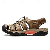 voordelige Buitensandalen-Heren outdoor wandelsandalen - ademend gesloten teenontwerp, verstelbare vetersluitingen, antislipzool, comfortabele zomerschoenen voor trekking en kamperen