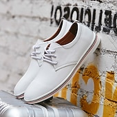 cheap Semi-Formal-Men&#039;s Casual Lace-Up Shoes – Vibrant Faux Leather Upper, Lightweight Design, Non-Slip Sole, Perfect for Everyday Wear and Summer Outings