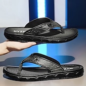 preiswerte Kleidungs-Sandalen-Braune Casual Flip Flops für Herren mit strukturiertem Fußbett und verstellbarem Riemen – bequeme Outdoor-Sandalen für Sommer und Strand