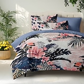 billiga 100% bomull-blommönster påslakanset set mjukt 3-delat lyxigt sängset i bomull heminredning present tvilling hel king queen size påslakan