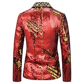 baratos Tops-blazer disco 1980s 2 cores brilhante lantejoulas smoking ajuste fino lapela colarinho ternos carnaval traje masculino adulto halloween carnaval festa de casamento clube smoking