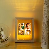 お買い得  結婚祝い-パーソナライズされたアクリルカップルナイトライト、写真をカスタマイズできるライトアップフォトフレーム。バレンタイン、結婚記念日のギフト、恋人にぴったり。1個