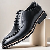 abordables Officiel-chaussures habillées à lacets en similicuir marron classiques pour hommes – chaussures formelles élégantes pour les affaires et les occasions spéciales
