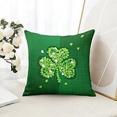 billiga geometrisk stil-saint patrick&#039;s day dekorativa slängkuddar överdrag 1 st grön irländsk mjuk fyrkantig soffa kuddfodral örngott för sovrum vardagsrum soffa stol