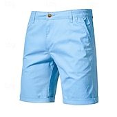 cheap Men&#039;s Elite Shorts-Men&#039;s Cargo Pants Buttons Pocket Solid Color Breathable Outdoor Short Outdoor Party Business Simple Classic Style Black White Micro-elastic