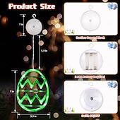 זול אורות פסחא-אורות חלון מנורת ביצת פסחא צבעונית מנורת ביצי פסחא צבעונית עם כוס יניקה וסוללה מופעלת למסיבות ואווירת מסעדה קישוטים לבית