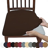 cheap Dining Chair Cover-Chair Seat Covers Soft Dining Chair Cover Stretch Removable Dining Room Chair Covers for Dining Room Kitchen Velvet Seat Covers for Dining Room