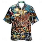 preiswerte Ozean-Druck-Herren Tropisch Fische Hemd Hawaiihemd Sommerhemd Aloha-Shirt Kurzarm Hemd Umlegekragen Tropisch Modisch Hawaiianisch Casual Hawaiianisch Festtage Weiß Gelb Schwarz / Braun S M L