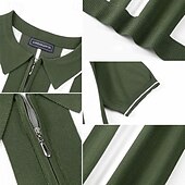 olcso Férfi nyomtatott póló-Férfi Button Up Polos Golfing Hétköznapi Sport Hajtóka Rövid ujjú Divat Alap Csík Kollázs Gombok Nyár Lóhere Button Up Polos