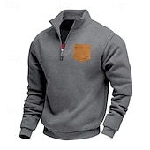 preiswerte Einfache Sweatshirts-Herren Kapuzenpullover mit Reißverschluss Schwarz Weiß Braun Hellgrau Dunkelgray V Ausschnitt Bedruckt Brautkleider schlicht Bekleidung Kapuzenpullover Sweatshirts
