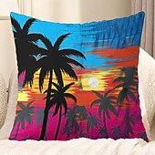 cheap Throw Pillows &amp; Covers-Summer Vibe Decorative Toss Pillows Cover 1PC Palm Trees Soft Square Couch Cushion Case Pillowcase for Bedroom Livingroom Sofa Chair