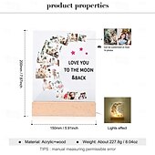 cheap Wedding Gift-Personalized Acrylic Square Night Light with 9 Photos Light Up Photo Frame -  Customized  Gift for Lovers &amp; Family