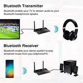 levne Bluetooth pomůcky-nové řešení bluetooth 5.4 qualcomm přijímací vysílač 2 v 1 auxrca auto tv aptx adaptive