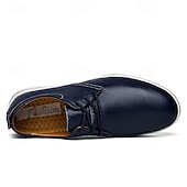 cheap Semi-Formal-Men&#039;s Casual Lace-Up Shoes – Vibrant Faux Leather Upper, Lightweight Design, Non-Slip Sole, Perfect for Everyday Wear and Summer Outings