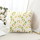 billiga geometrisk stil-saint patrick&#039;s day dekorativa slängkuddar överdrag 1 st grön irländsk mjuk fyrkantig soffa kuddfodral örngott för sovrum vardagsrum soffa stol