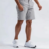 cheap Men&#039;s Elite Shorts-Men&#039;s Cargo Pants Buttons Pocket Solid Color Breathable Outdoor Short Outdoor Party Business Simple Classic Style Black White Micro-elastic