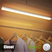 cheap Household Appliances-Motion Sensor LED Cabinet Light Type C Rechargeable Induction Night Light Wireless Portable Detector Lamp for Wardrobe Hallway