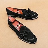 Χαμηλού Κόστους Ημιεπίσημο-ανδρικά σουέτ loafers με λεπτομέρεια φούντας – κομψά casual slip-on παπούτσια με λευκές σωληνώσεις, άνετα παπούτσια για καθημερινή χρήση και ημιεπίσημες εκδηλώσεις